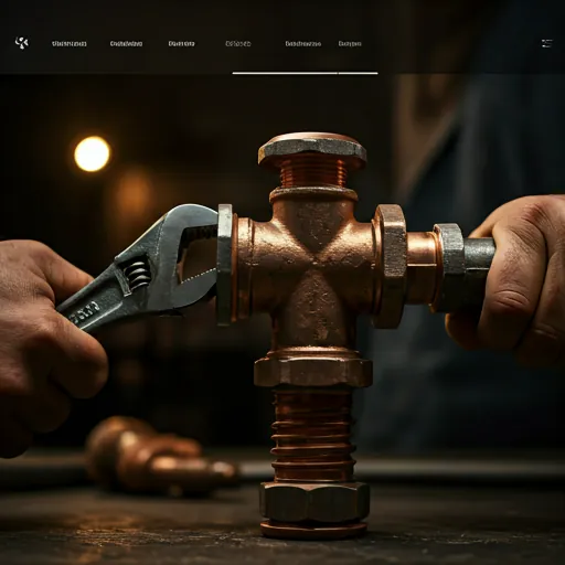 Hands expertly tightening a pipe fitting